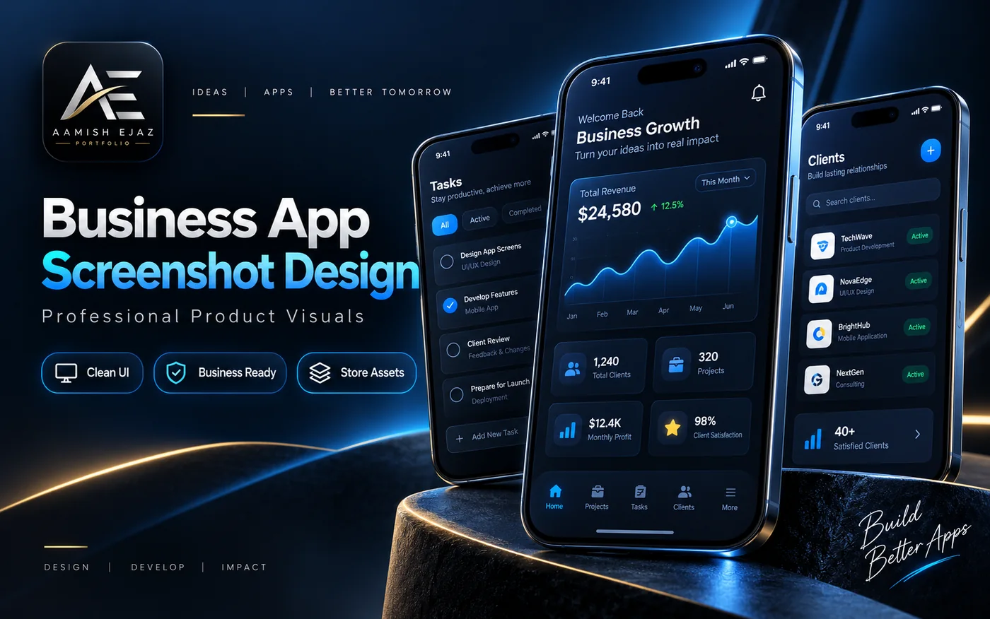 Business App Screenshot Design project