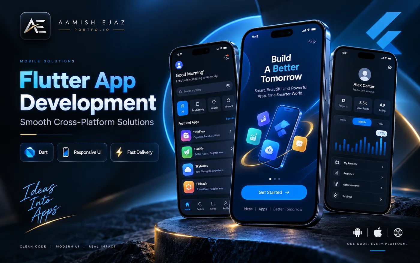 Flutter app development service visual